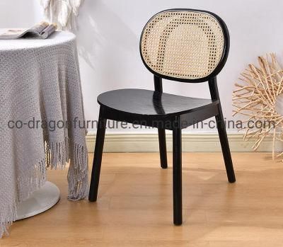 2021 Modern Wooden Dining Furniture Wicker Rattan Dining Chair Sets