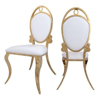 Golden Stainless Steel Wedding Event Party Leather Chair