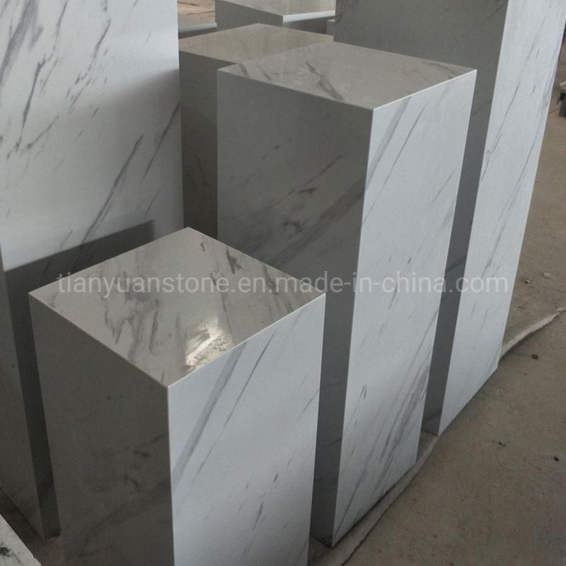 Customized Marble Pedestal Plant Vase Holder Gallery Corridor Stand Home Decor
