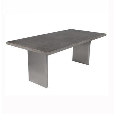 Outdoor Concrete Furniture Dining Table Square Cement Top Garden Table