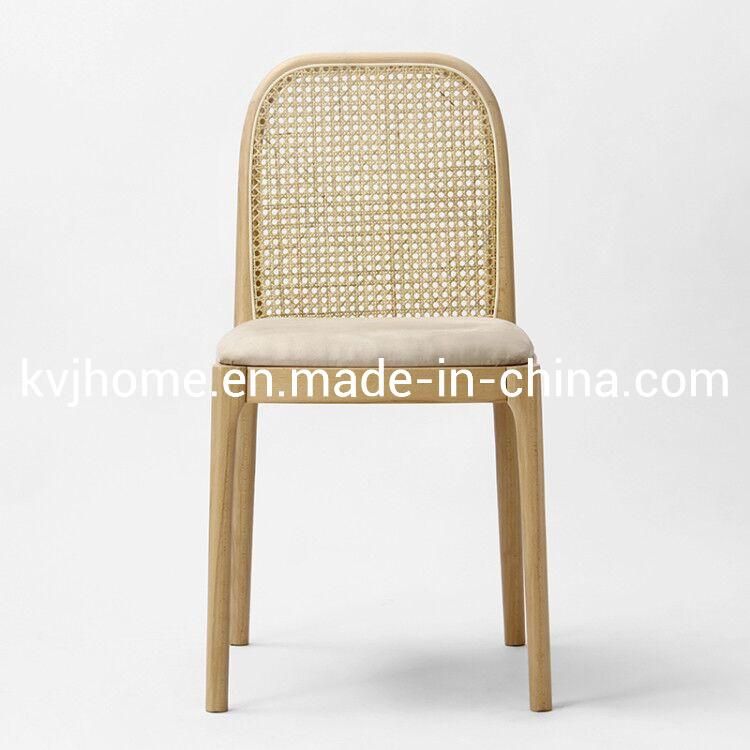 Kvj-6559 Hot Sales Black Restaurant Wooden Rattan Dining Chair