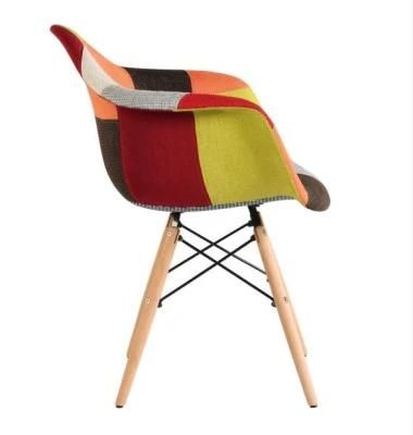 Cheap Price Modern Comfortable Dining Room Furniture Patchwork Fabric Dining Chair Durable Colorful Cloth Dining Chair