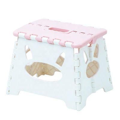 Portable Collapsible Stools Plastic Small Foldable Folding Step Stool with Handle for Kids and Adults