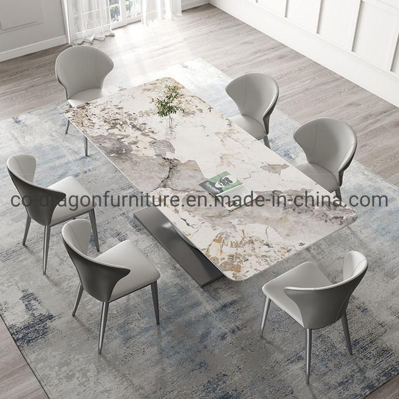 Fashion Steel Dining Table with Marble Top for Home Furniture