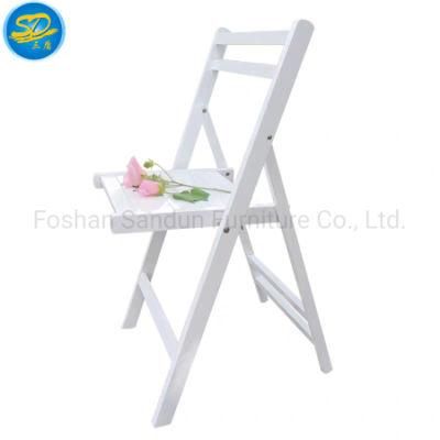 Pure White Solid Wood/ Resin Folding Chair for Outdoor Wedding