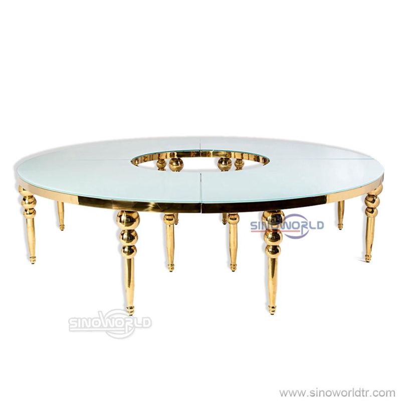 Restaurant Furniture Luxurious Wedding Stainless Steel Banquet Dining Table