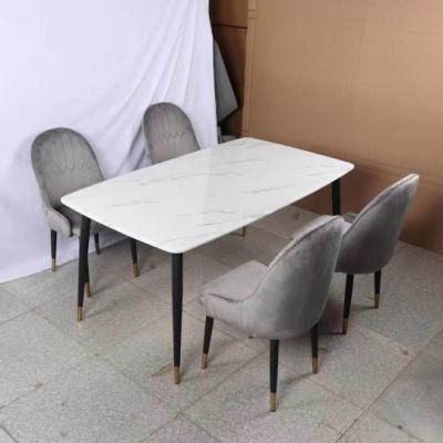 Light Luxury Style Marble Dining Table Set Europe Marble Dining Table