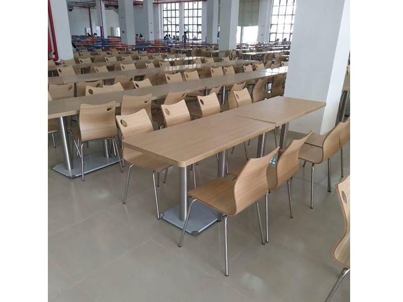 Cheap 2 3 4 Persons Food Restaurant Industrial Staff Stainless Steel Canteen Furniture Dining Table and Chairs for Home/Office/ Snap Food Restaurant/Cafeteria