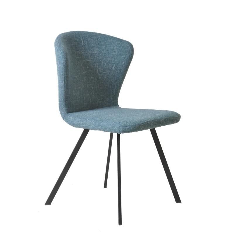 Wholesale Modern Fabric Dining Chair with Black Powder Coated Metal Legs