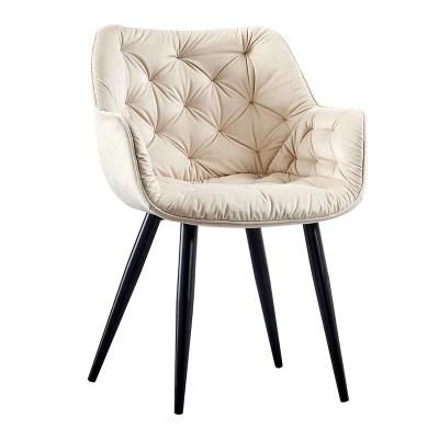 Wholesale Design Home Furniture Nordic Velvet Modern Luxury Dining Chairs with Metal Legs Black