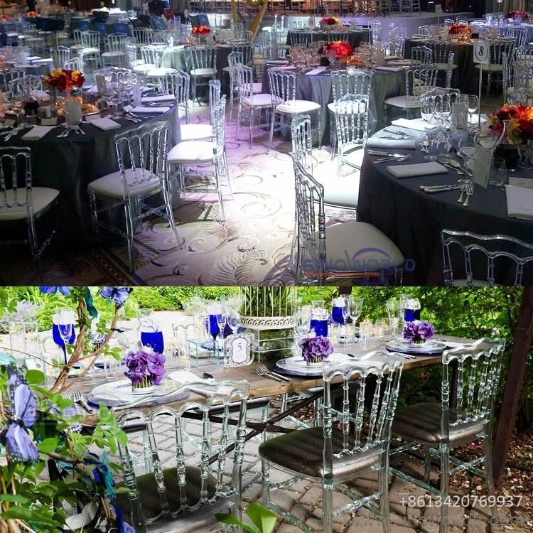 Hotel Restaurant Furniture Dining Wedding Banquet Party Acrylic Resin Clear Chiavari Chair