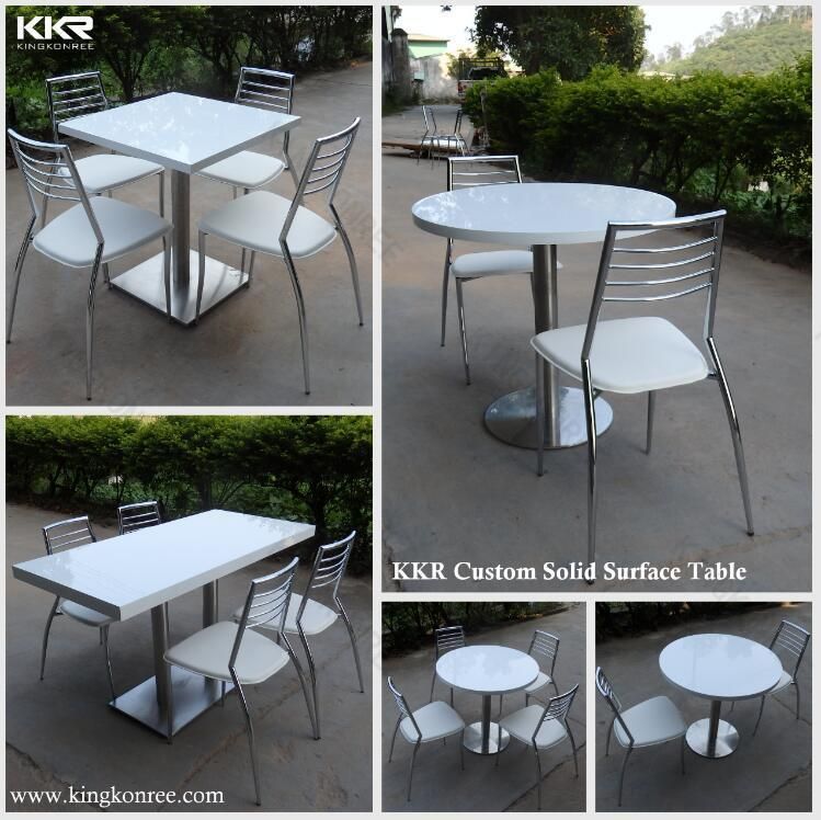 Dining Room Furniture Rectangle Corian Solid Surface Artificial Stone Tables for Restaurant