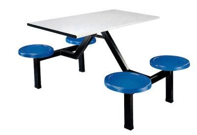 4-Seaters School Canteen Table Restaurent Dining Table with Chairs