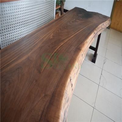 Black Walnut Solid Surface Table Top with Steel Underneath