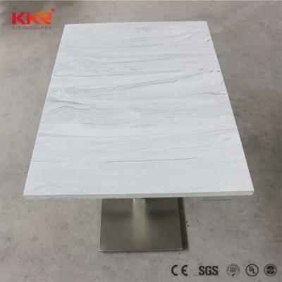 Marble Look Solid Surface Stone Fast Food Restaurant Dining Table