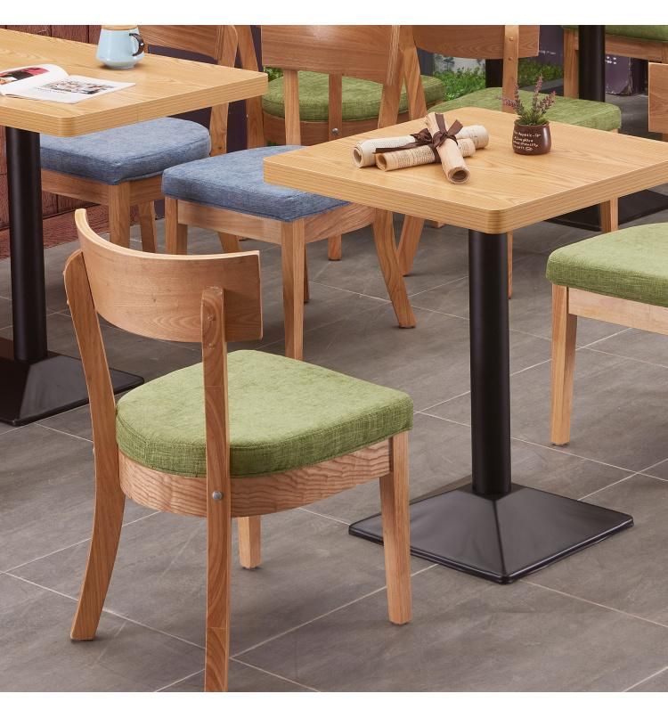 High Quality Western Restaurant Furniture Dining Chairs with Comfortable Back Wooden Chairs for Coffee Shop Tea Shop