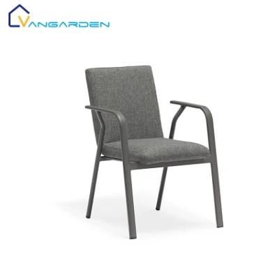 Foshan Outdoor Furniture Metal Fabric Dinging Arm Chairs Modern