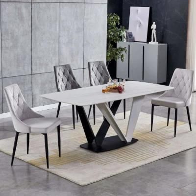 Nordic Vanity Dining Table and Chair Combination Modern Minimalist Restaurant Home Hotel Dining Furniture Marble Dining Table