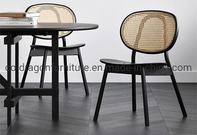 2021 Modern Wooden Dining Furniture Wicker Rattan Dining Chair Sets