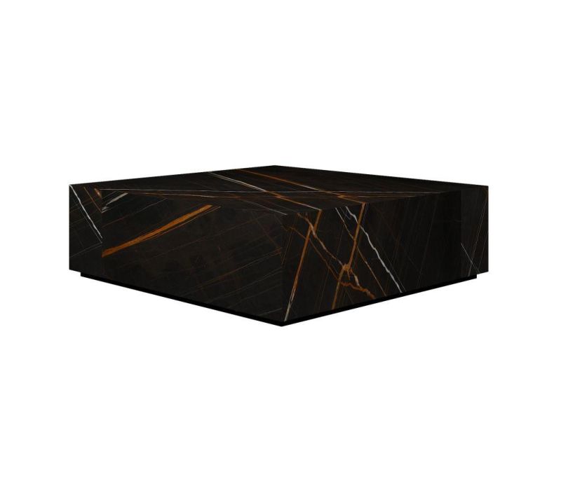High Quality Luxury Plywood Natural Lauren Black Gold Jazz White Marble Top Villa Restaurant Living Home Coffee Table Lt03