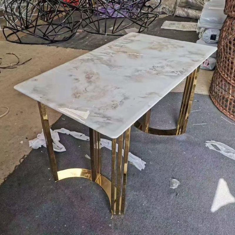 Wholesale Dining Table Marble Top Combination Light Luxury Restaurant Table