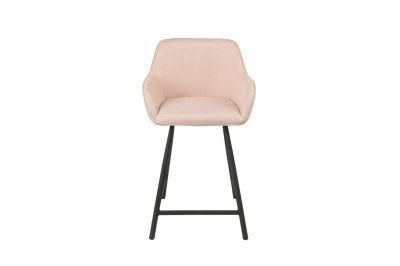 Fashion Flannel Taupe Iron Leg Bar Chair