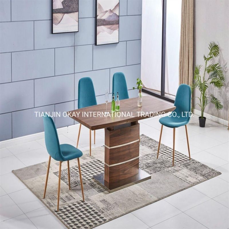 Bazhou Factory Modern Design Extendable Dining Table with Extension Slides