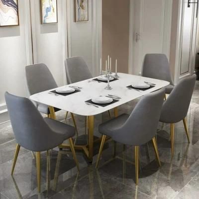 Nordic Marble Dining Table Modern Rectangular Size Apartment Dining Table