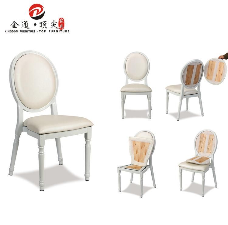 Wholesale Metal Frame PU Removable Stackable Wedding Chair for Wedding