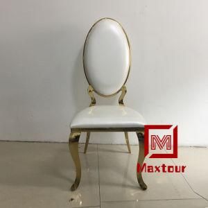 2019 New Design Luxury White and Gold Dining Chair Stainless Steel
