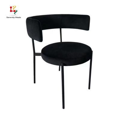 Restaurant Furniture Event Iron Frame Velvet Frame Stacking Dining Chair