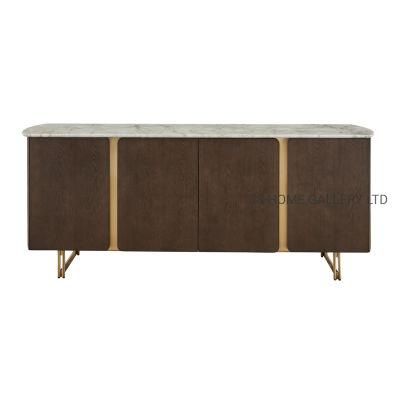 Cabinet Hotel Stainless Steel Indoor Marble Wooden Sideboard