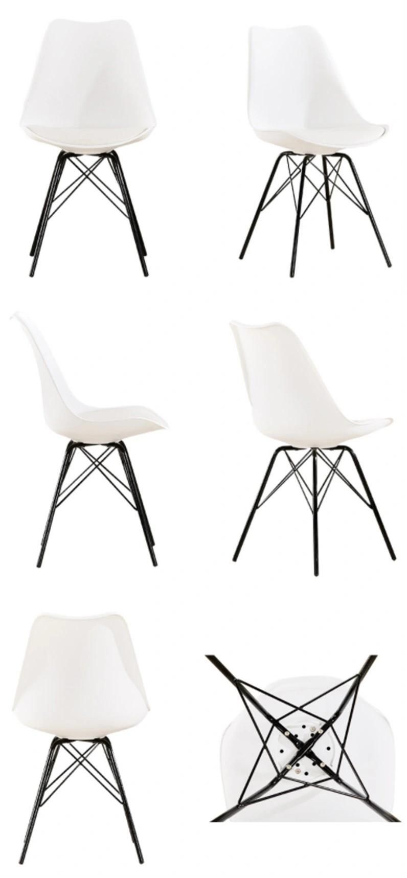 Home Nordic Creative Modern Simple Back Metal Legs Customized Dining Plastic Chair