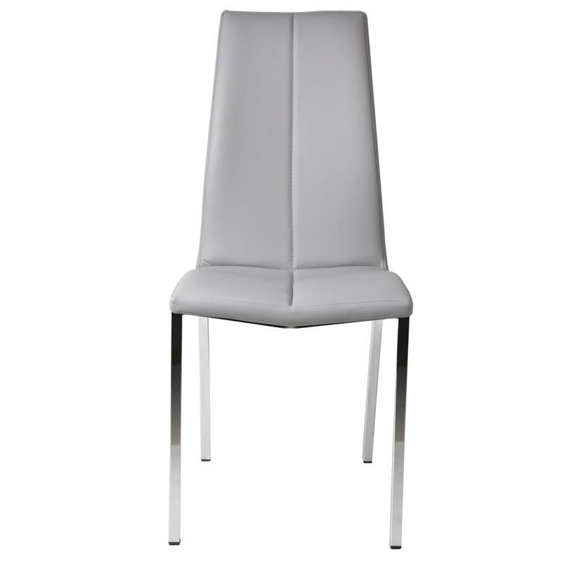 Wholesale Luxury Modern Fabric Upholstered Seat PU Dining Chairs with Metal Legs Lounge Home Dining Room Furniture