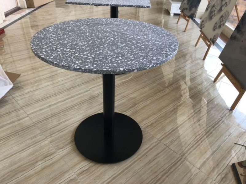 Coffee Shop Furniture Round Artifical Marble Dining Table Top