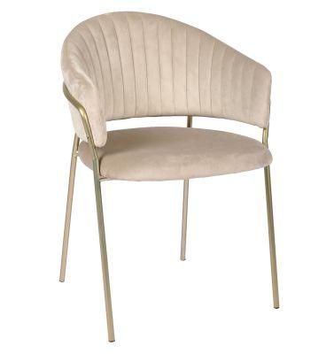Comfortable Home Furniture Hotel Lounge Metal Dining Chair with Armrest