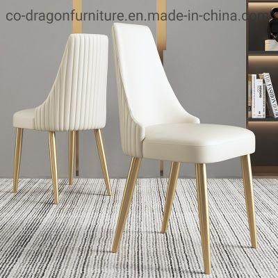 Luxury Stainless Steel Frame Leather Dining Chair for Home Furniture