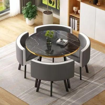 Beauty Marble Simple Small Dining Room Restaurant Round Table with Chair