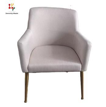 European Style Beige Fabric Commercial Upholstery Lounge Dining Chair