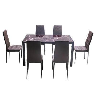 Foshan Factory Modern Marble Stainless Steel Base Restaurant Dining Tables Set