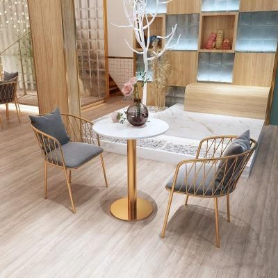 Nordic Velvet Modern Luxury Dining Room Chairs Upholstered Dining Chair with Metal Leg Gold