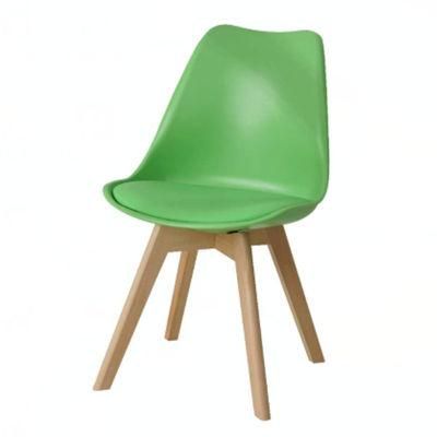 Fashion Bottega Side Dining Room Dining Plastic Chair with Wooden Legs
