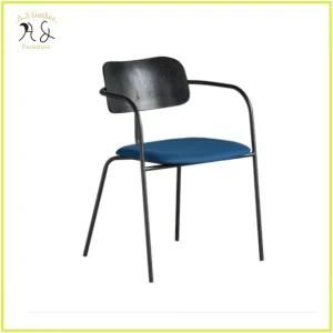 Modern Industrial Contract Style Metal Dining Chair with Seat Pad Restaurant Dining Chair