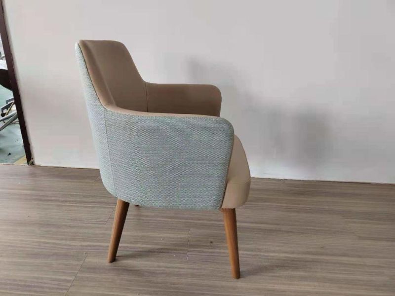 Hotel Furniture Wooden Legs Fabric Seat Dining Chair Lounge Chair