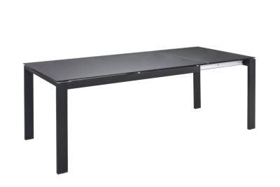 Black Extension Glass Table Dining Room Furniture