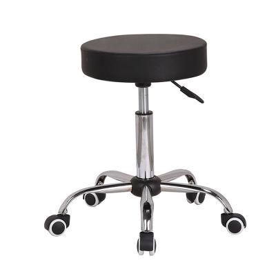 Lift Small Round Stool Beauty Stool Nail Technician Swivel Simple High Foot Makeup Stool with Wheels Rotatable Dining Chair