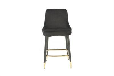 Furniture Bar Chair with Black Powder Leg and Chromed Golden Color