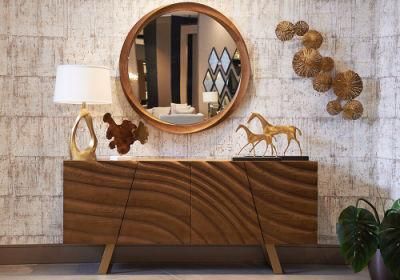Cabinet Hotel Indoor Dining Stainless Steel Wooden Sideboard