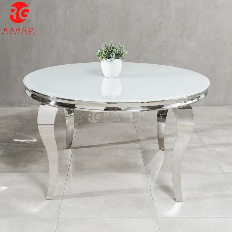 120cm Round Marble Top Dining Room Sets Dining Table with 6 Real Leather Dining Chairs Dt001-C
