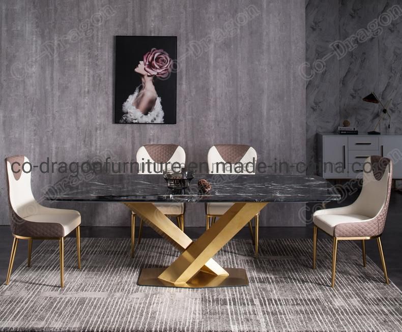 Modern Leather Stainless Steel Dining Chair for Home Furniture